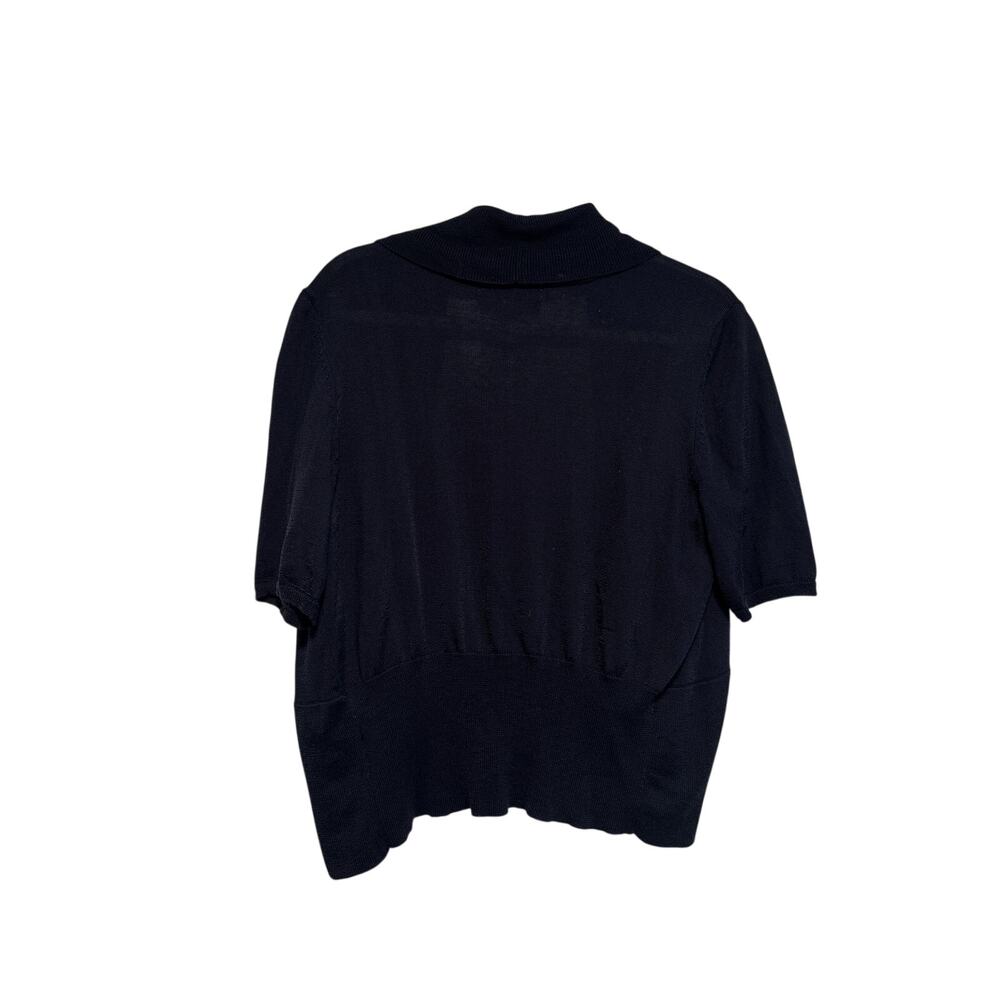 Ellen Tracy Navy Blue Short Sleeve Cardigan Medium - Picture 6 of 6
